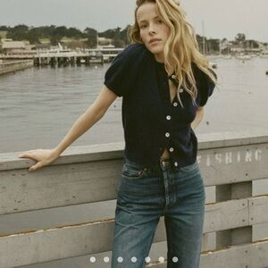 DÔEN Anisa Navy Cardigan XS